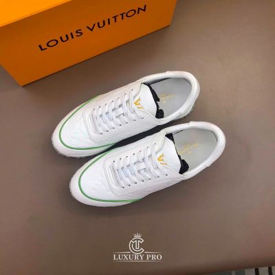 Giày Nam LV Trắng Logo Vàng replica 1:1 Chính Hãng giay nam louis vuitton chinh hang 1