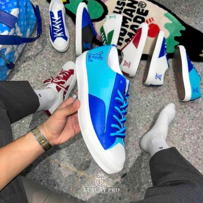 Giày Louis Vuitton nam Tattoo Sneaker Xanh giá tốt giay louis vuitton nam 1 1
