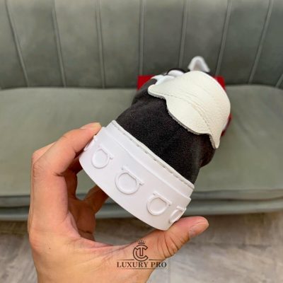 Giày Salvatore Ferragamo Gancini Sneaker Phối Màu Đen Đỏ giay ferragamo 3 1