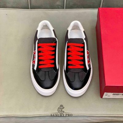 Giày Salvatore Ferragamo Gancini Sneaker Phối Màu Đen Đỏ giay ferragamo 8 1