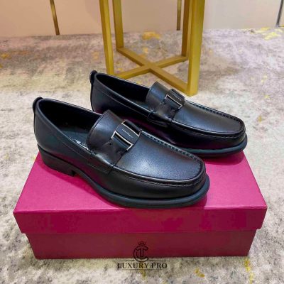 Giày Loafer Salvatore Ferragamo Da Trơn Mặt Khuy In Tên giay ferragamo 9 2