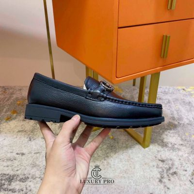 Giày Loafer Salvatore Ferragamo Vân Da Gancini Kim Loại giay ferragamo 9 3