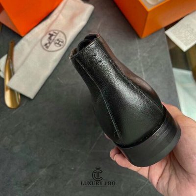 Giày Hermes Chelsea Boot Nam Vân Da Buộc Dây giay hermes 2 3