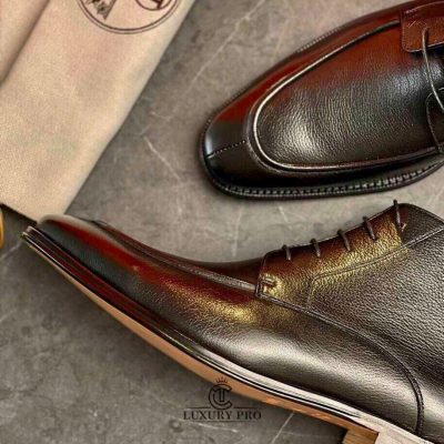 Giày Hermes Chelsea Boot Nam Vân Da Buộc Dây giay hermes 5 3