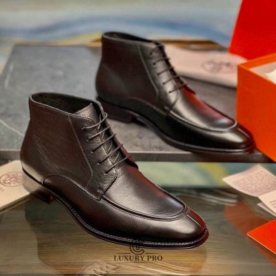 Giày Hermes Chelsea Boot Nam Vân Da Buộc Dây giay hermes 6 3