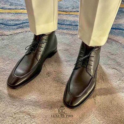 Giày Hermes Chelsea Boot Nam Vân Da Buộc Dây giay hermes 8 2