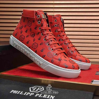 Giày Nam Philipp Plein Cổ Cao Màu Đỏ Giá Tốt giay nam cao cap 1 1