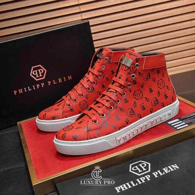 Giày Nam Philipp Plein Cổ Cao Màu Đỏ Giá Tốt giay nam cao cap 5 1