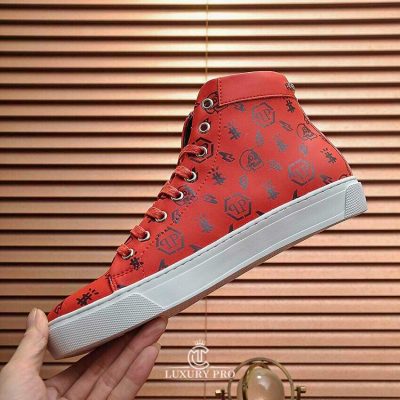 Giày Nam Philipp Plein Cổ Cao Màu Đỏ Giá Tốt giay nam cao cap 8 1