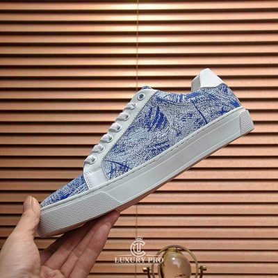 Giày Nam Cao Cấp Hàng Hiệu Philipp Plein Trắng Họa Tiết Xanh Dương giay nam hang hieu 3 4