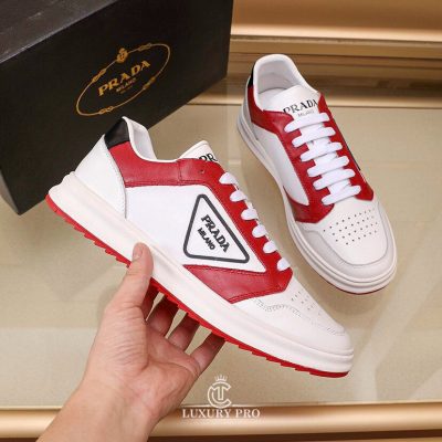 Giày Nam Prada Màu Trắng Đỏ Rep 1:1 Chính Hãng giay prada hang hieu 6