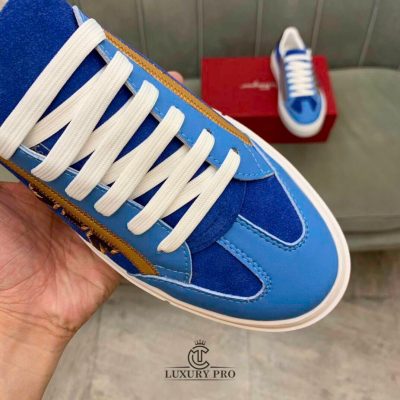 Giày Salvatore Ferragamo Nam Gancini Sneaker Xanh Dương giay salvatore 1