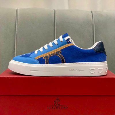 Giày Salvatore Ferragamo Nam Gancini Sneaker Xanh Dương giay salvatore 2