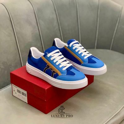 Giày Salvatore Ferragamo Nam Gancini Sneaker Xanh Dương giay salvatore 3