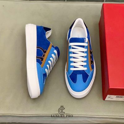 Giày Salvatore Ferragamo Nam Gancini Sneaker Xanh Dương giay salvatore 4