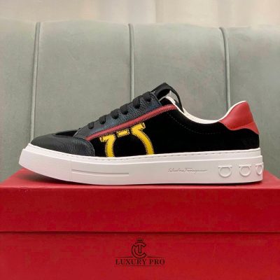 Giày Salvatore Ferragamo Nam Gancini Sneaker Đen giay salvatore 5 1