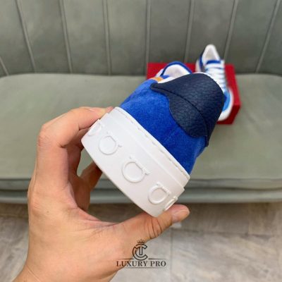Giày Salvatore Ferragamo Nam Gancini Sneaker Xanh Dương giay salvatore 5