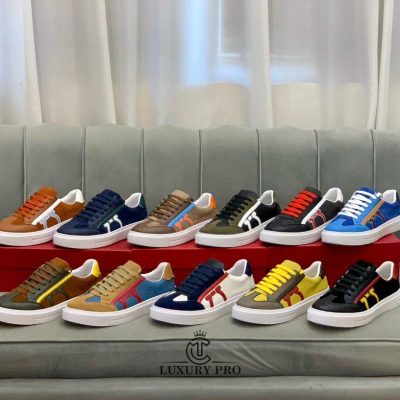 Giày Salvatore Ferragamo Nam Gancini Sneaker Xanh Dương giay salvatore 7