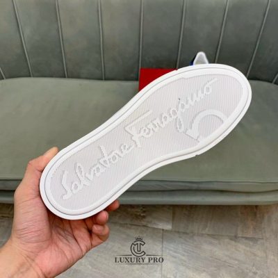 Giày Salvatore Ferragamo Nam Gancini Sneaker Xanh Dương giay salvatore 8