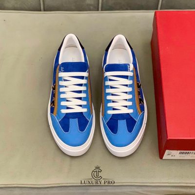 Giày Salvatore Ferragamo Nam Gancini Sneaker Xanh Dương giay salvatore 9