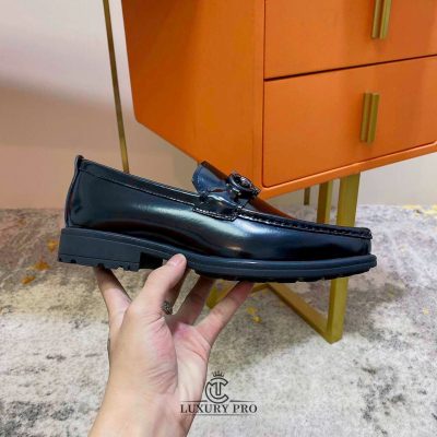 Giày Loafer Salvatore Ferragamo Da Bóng Gancini Vàng Đen giay salvatore ferragamo authentic 3 1