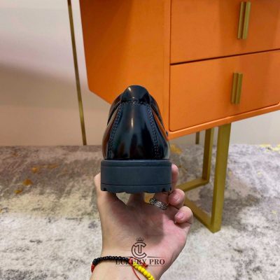 Giày Loafer Salvatore Ferragamo Da Bóng Gancini Vàng Đen giay salvatore ferragamo authentic 7 1