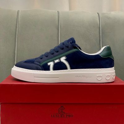 Giày Salvatore Ferragamo Nam Gancini Sneaker Xanh Navy giay salvatore ferragamo authentic 8