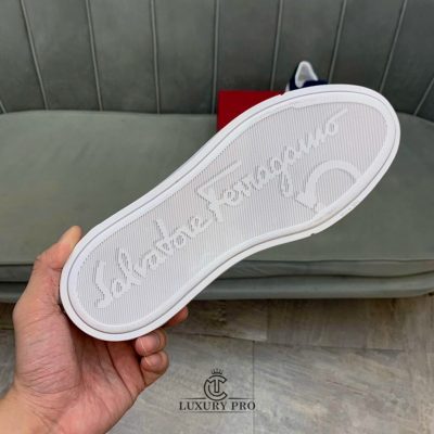 Giày Salvatore Ferragamo Nam Gancini Sneaker Xanh Navy giay salvatore ferragamo authentic 9