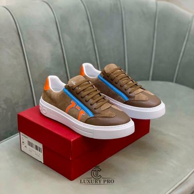Giày Salvatore Ferragamo Gancini Sneaker Phối Màu Nâu Cam giay salvatore ferragamo chinh hang 7