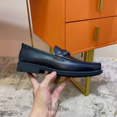Giày Loafer Salvatore Ferragamo Da Trơn Gancini Kim Loại giay salvatore ferragamo nam 2 2