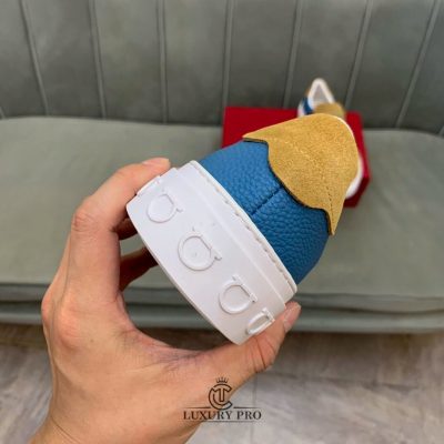 Giày Salvatore Ferragamo Gancini Sneaker Phối Màu Xanh Nâu giay salvatore ferragamo nam 4