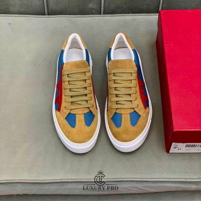 Giày Salvatore Ferragamo Gancini Sneaker Phối Màu Xanh Nâu giay salvatore ferragamo nam 5