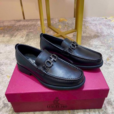 Giày Loafer Salvatore Ferragamo Da Trơn Gancini Kim Loại giay salvatore ferragamo nam 9 2