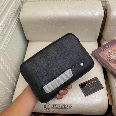 Clutch Gucci nam màu đen da sần logo nổi vi gucci nam 7