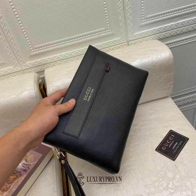 Clutch Gucci nam vân da chữ vàng cao cấp vi gucci nam authentic 6