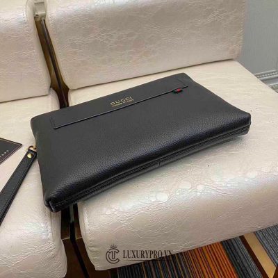 Clutch Gucci nam vân da chữ vàng cao cấp vi gucci nam authentic 9
