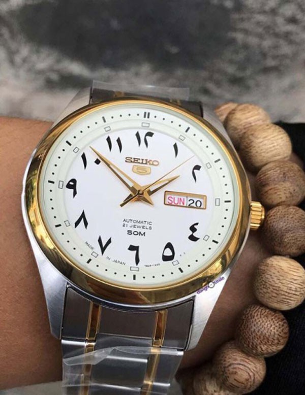 Hình ảnh đồng hồ Seiko 5 Arabic Dial Automatic White Dial SNKP22J1