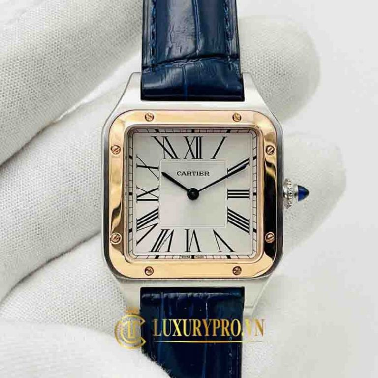 Đồng hồ cartier mặt vuông đính đá (Nguồn: Luxurypro.vn)