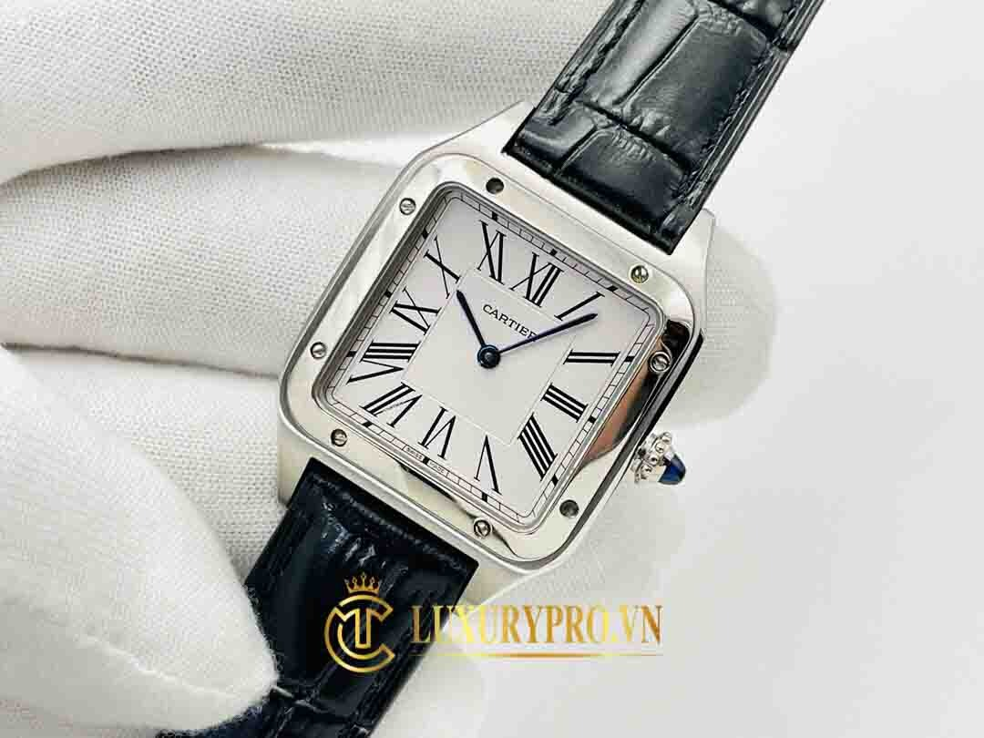    Đồng hồ cartier mặt vuông đính đá (Nguồn: Luxurypro.vn)
