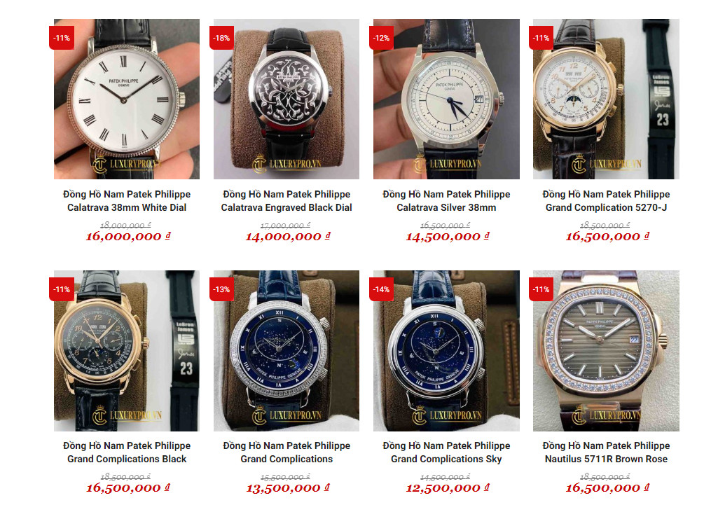 Giá bán đồng hồ Patek Philippe Super Fake, Replica 1:1 trên thị trường