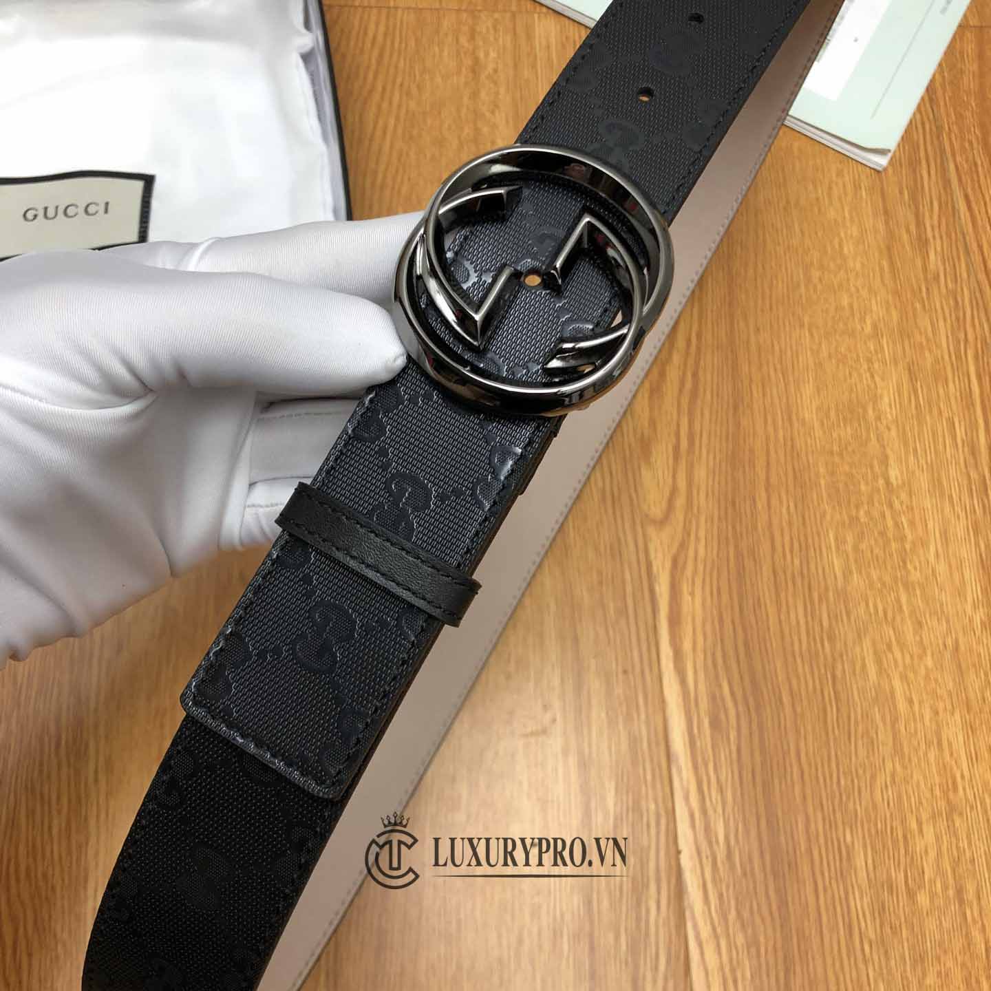 Thắt lưng Gucci mặt khoá chữ G đen chì siêu cấp loại 1:1 Thắt lưng Gucci mặt khoá chữ G đen chì siêu cấp loại 1:1
