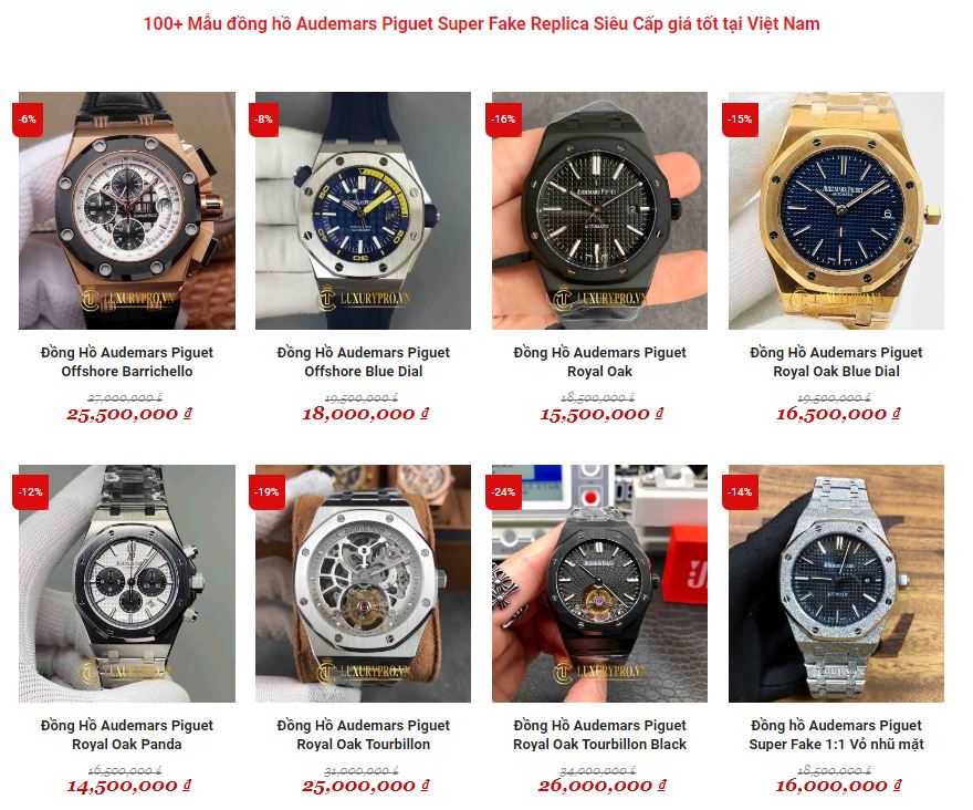 Giá bán đồng hồ Audemars Piguet Super Fake