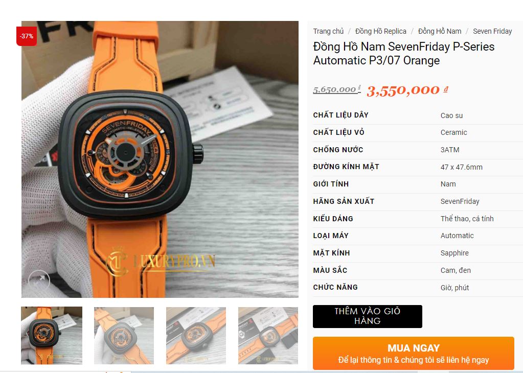 Địa chỉ mua đồng hồ SevenFriday Fake Hà Nội cao cấp nhất