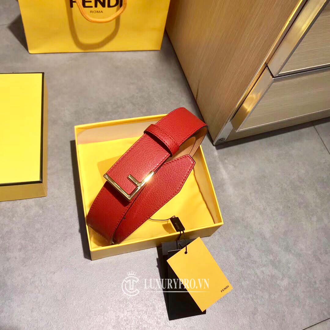 Thắt lưng Fendi nam dây đỏ khoá vàng chữ F thời trang cao cấp Thắt lưng Fendi nam dây đỏ khoá vàng chữ F thời trang cao cấp