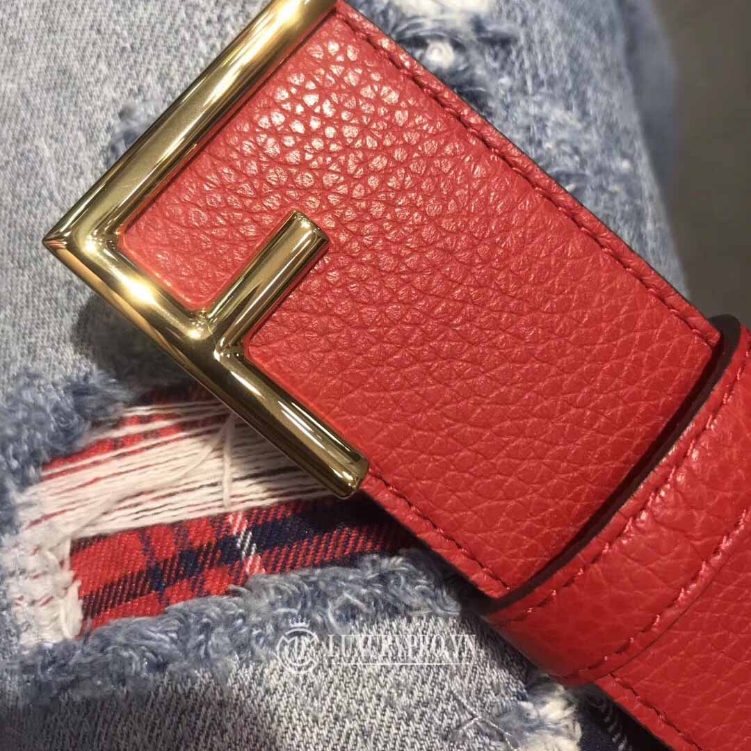 Thắt lưng Fendi nam dây đỏ khoá vàng chữ F thời trang cao cấp Thắt lưng Fendi nam dây đỏ khoá vàng chữ F thời trang cao cấp
