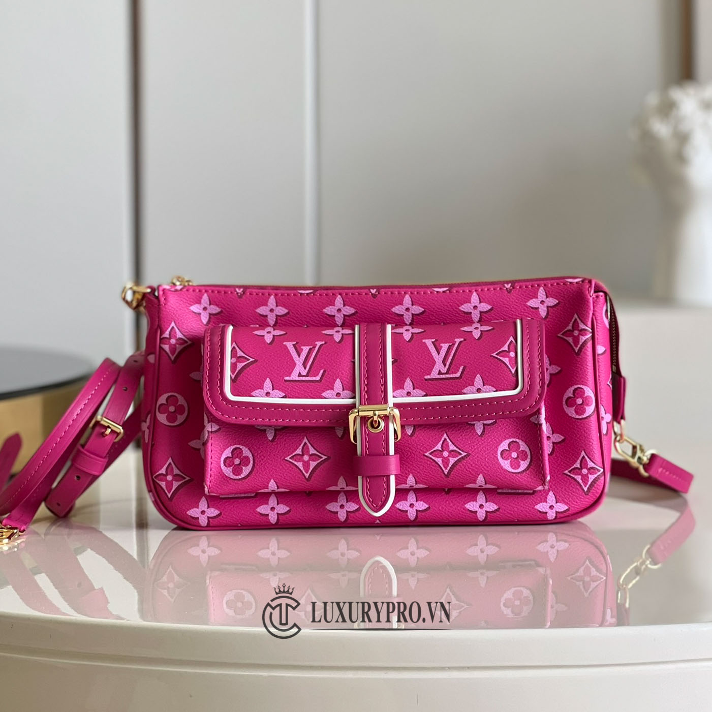 Túi đeo Chéo Louis Vuitton Nữ Màu Hồng Họa Tiết Monogram